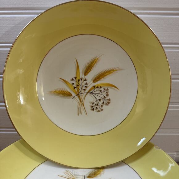 Set of 7 Vintage Soup Bowls - Century Service Autumn Gold Wheat 8 1/4" - Picture 2 of 4